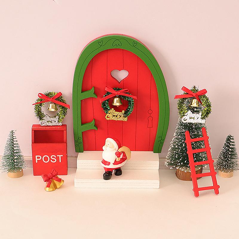 2 Stück Puppenhaus Miniatur Weihnachts-Kranz Baumkränze Hängende Heimdeko-Accessoires Spielzeug Rollenspiel Spielzeug