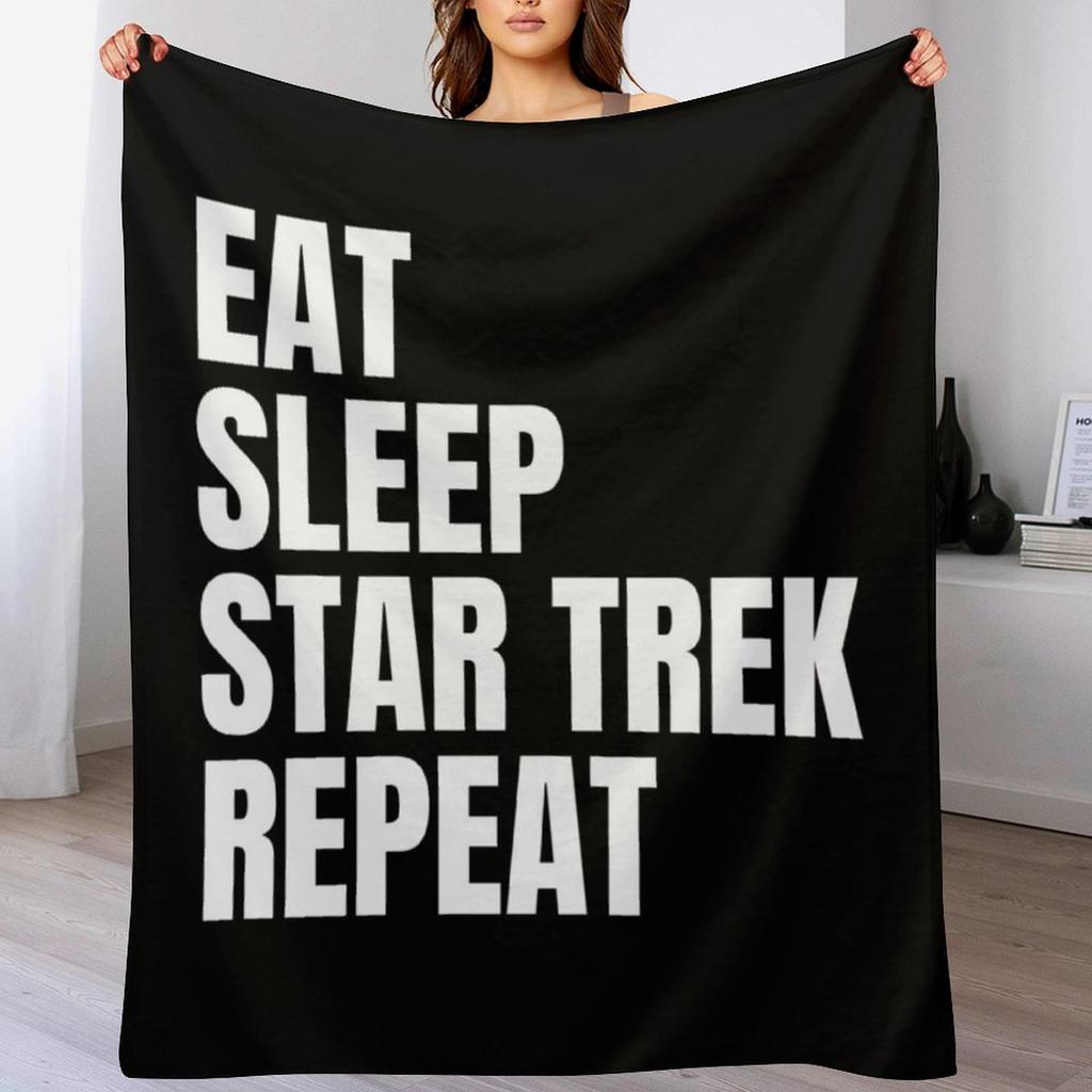 Eat Sleep Star Trek Repeat Throw Blanket Softest Blankets Sofas Of Decoration Summer Luxury St Blankets