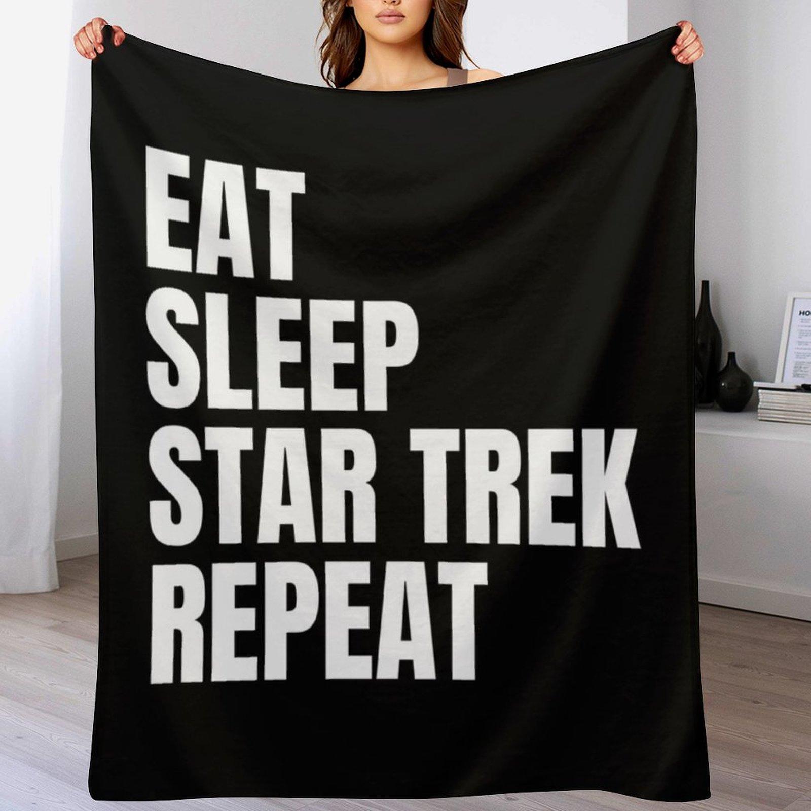Eat Sleep Star Trek Repeat Throw Blanket Softest Blankets Sofas Of Decoration Summer Luxury St Blankets 30x40in