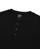 Nombeule Premium Muscle Fit Henley Neck Half T-Shirt [Black]