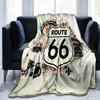 1PC Highway 66 Pattern Blanket, All Season Lightweight Home Office Outdoor Nap Multifunctional Blanket