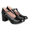 Elegante Weiß Schwarz Block Hoher Absatz Damen Pumps Mary Janes Schuhe Große Größe 48 Party Büro Hochzeitskleid Schuhe Dame Bequem