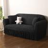 Thick Elastic Bubble Gauze Sofa Cover with Lace Full Wrap Slip Proof for Chaise Lounge Sectional Sofa
