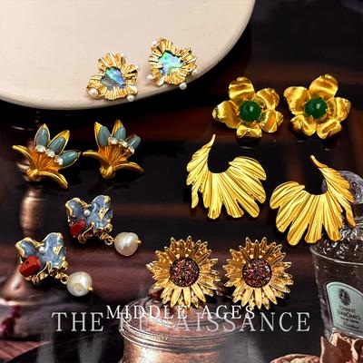 Heavy Industry European and American Exaggerated Earrings Collection Retro Literary and Art Style Earrings Earrings Women