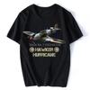 2026British Aircraft Hawker Hurricane Fighter TShirt Summer Cotton ONeck Short Sleeve Unisexs T Shirt Streetwear Tees