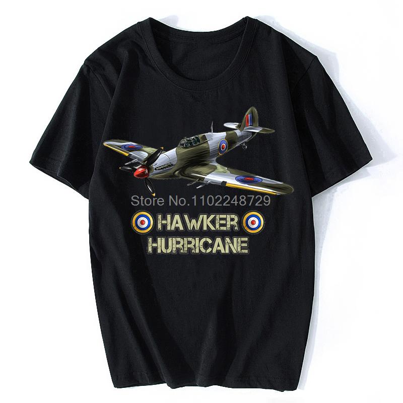 2026British Aircraft Hawker Hurricane Fighter TShirt Summer Cotton ONeck Short Sleeve Unisexs T Shirt Streetwear Tees