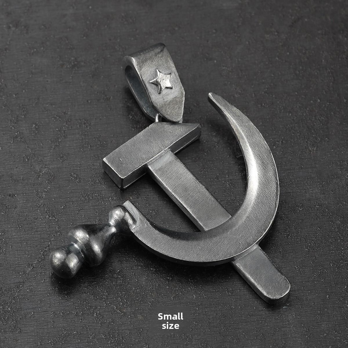 Ручная работа, стерлинговое серебро S925, подвеска в виде серпа и молота, персонализированная национальная трендовая мужская парная коммунистическая подвеска-ожерелье