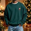 Men's Long Sleeve Neck Sweatshirt with Christmas Print, Holiday Pullover Top