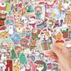 50pcs PVC Cartoon Christmas Snowman Stickers for Phone Cases & Laptops, DIY Decoration Set