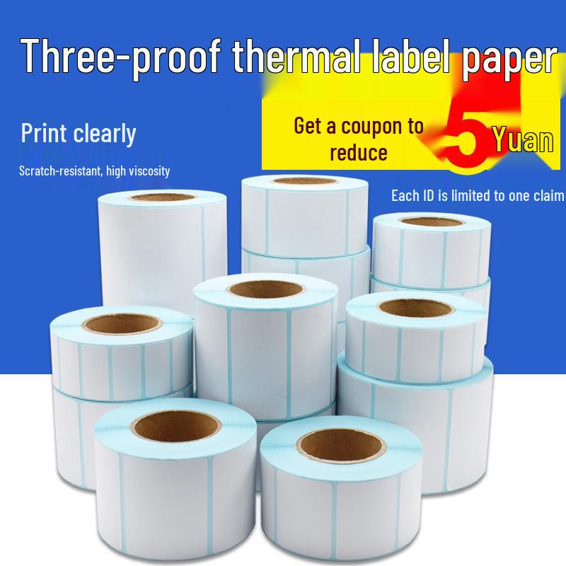 

Durable Thermal Paper Labels, Self-Adhesive, 60x40mm, Barcode Printing, 100E Postal Stickers Off-white XH30*15*2300x2