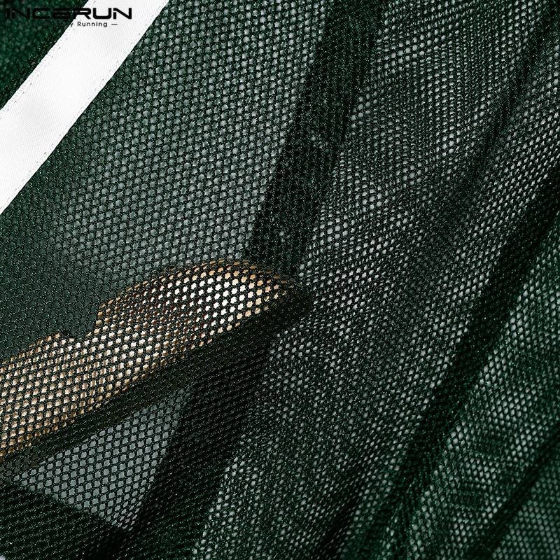 INCERUN Men Elastic Waist Mesh Sheer Stitching Beach Mini Pants Shorts Home Wear