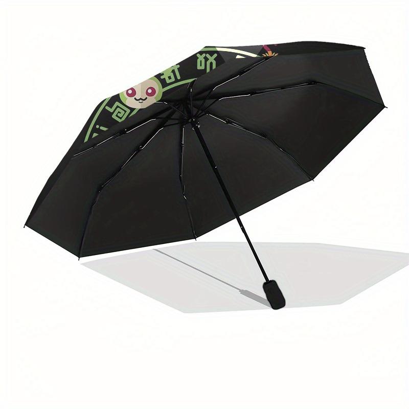 1pc Green Circle Characters Umbrella with Plastic Handle,Suitable for All Seasons Home Travel Outdoor UmbrellaM1165