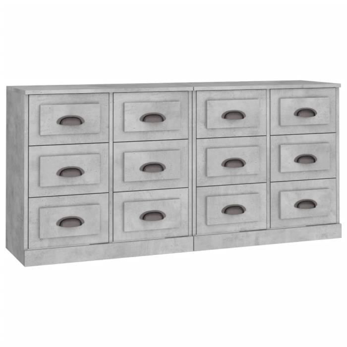 VidaXL Buffets 2 Pcs Concrete Grey Engineered Wood 3185283