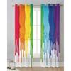 Paint Flowing Colorful Translucent Drapes Living Room Window Opening Tulle Curtains For Bedroom Space Kitchen Area Home Decoration Voile Drapes