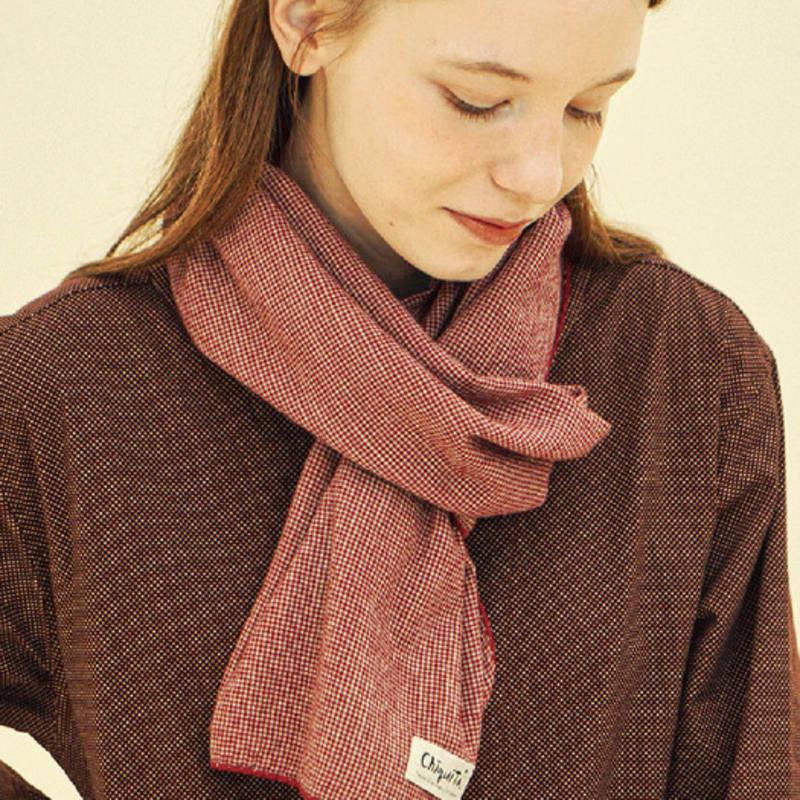 

CHIQUITA Long Scarf (Checked Cotton) Burgundy 243701CBU F