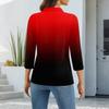 Damenmode Lässig Revers Kurz 3/4 Ärmel Print Hemd Damen Knopfleiste Oberteile