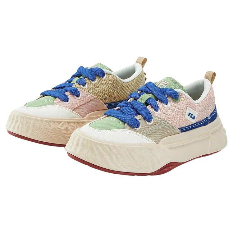 Fila Fosso Color Block Retro Durable Low Top Canvas Shoes Women Sneaker Pink Green F12W332301FOB