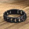 Stainless Steel Cuban Link Bracelet 20mm Vacuum Plated Hip Hop Mens Jewelry Geometric Chain Daily Wear