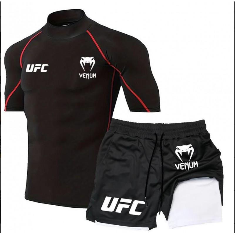 MMA Boxing Shorts Set Men Women - Stretchable Athletic Training Gear Muay Thai Kickboxing Wrestling Fitness
