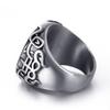 New Man Ring Pentagram Baphomet Goat Sulfur Leviathan Cross Satan Devil Symbol Ring Jewelry