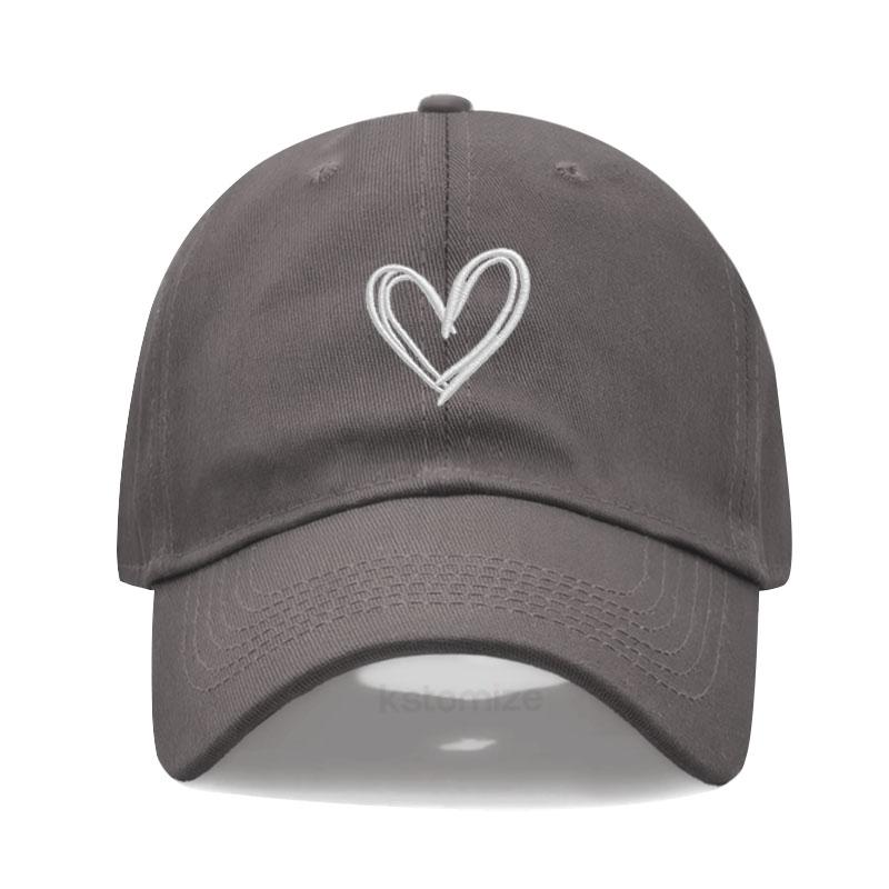 Unisex Soft Cotton Dad Hat Heart Embroidery Baseball Cap For Women Men Adjustable Unisex Casual Sports Caps