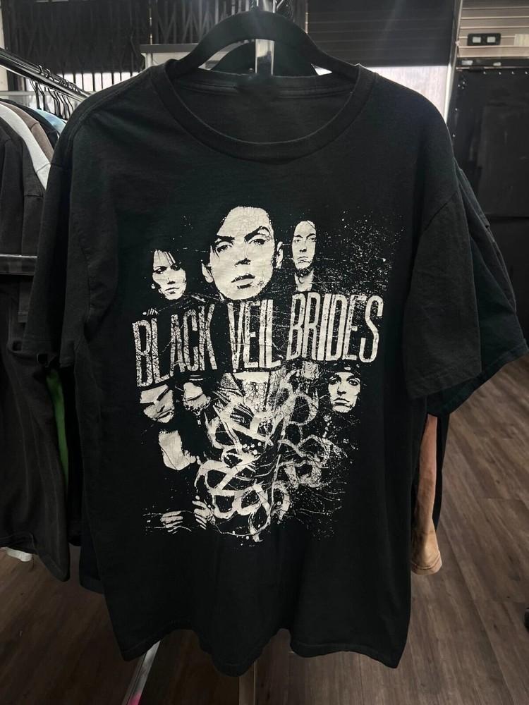 Черная футболка Veil Brides Винтажная Эмо Металл Группа Черный Рок Фан Футболка Все Размеры Унисекс Футболка XXXL