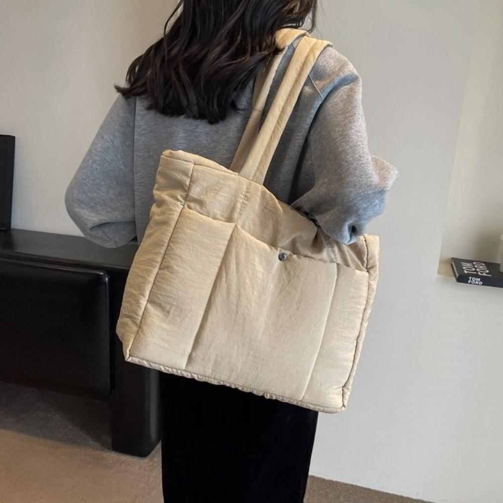 Fashion Puffer Shoulder Bag Large Capacity Women Cloud Tote Bag Lady Laptop Handbags  Daily Commute