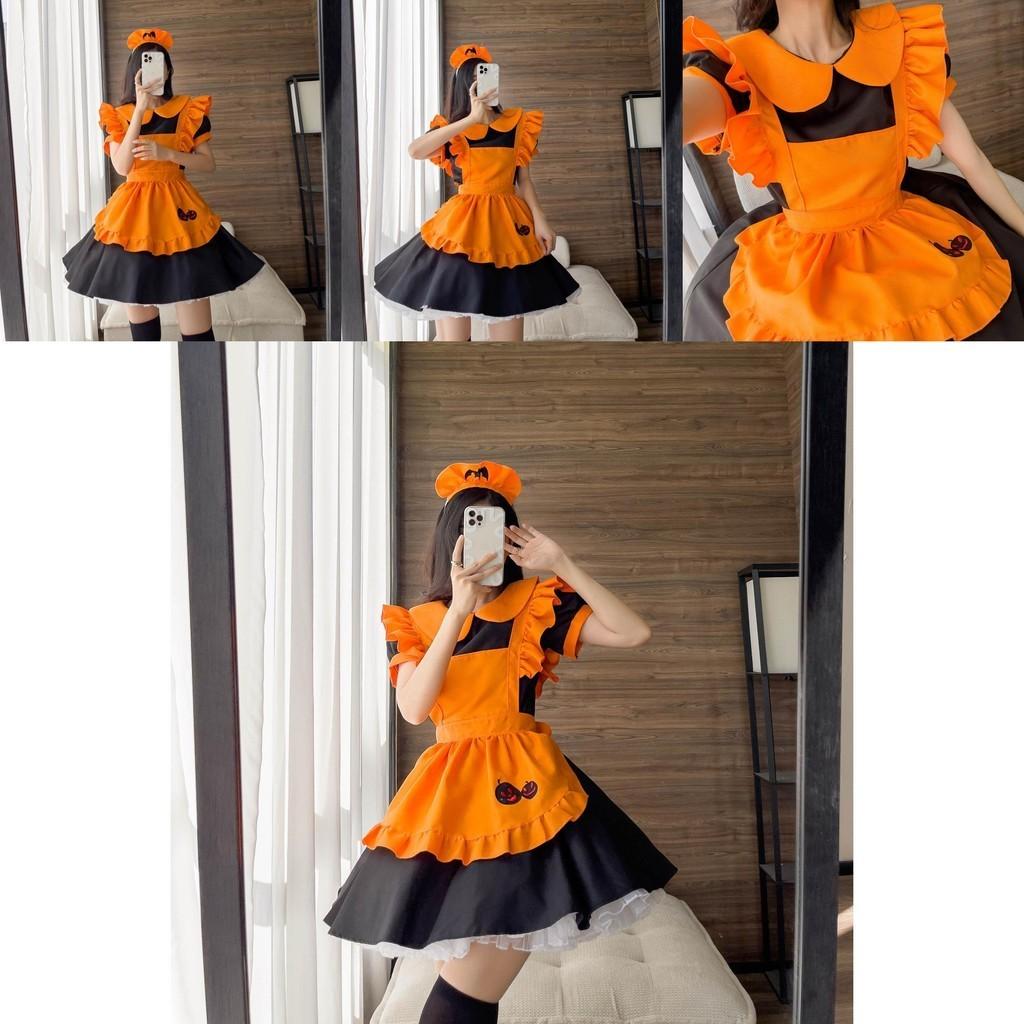 Magic Girl Role Play Dress With Pumpkin Theme For Halloween Party