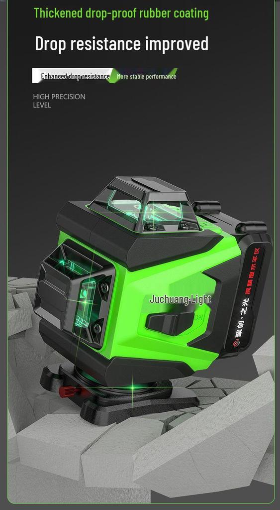 16-Line High-Precision Outdoor Green Laser Level with Strong Light and 12 Infrared Wall Stickers