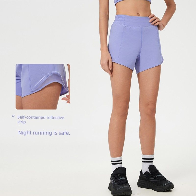 2025 Spring and Summer New Quick-Drying Sports Shorts Women's Running with Lining Training Workout Pants High Waist Yoga Shorts