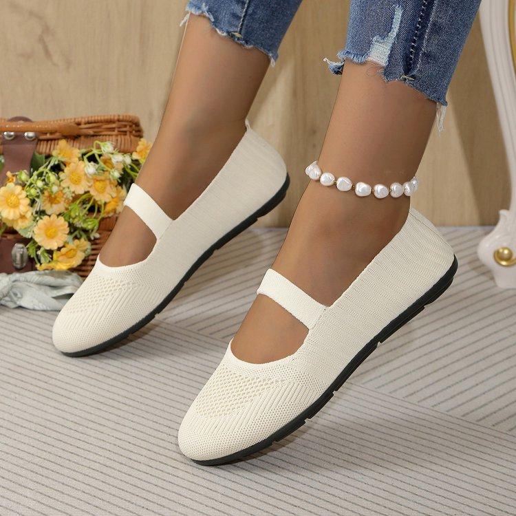New Fashion Mom Casual Shoes for Ladies Women Flats Shoes Slip On Foldable Loafers for Women Square Toe Single Shoes Hollow Out
