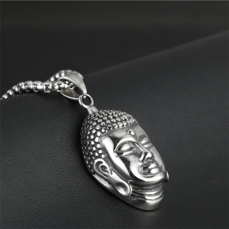 Necklace Ethnic Style Sakyamuni Tathagata Buddha Head Male and Female Buddha Statue Pendant