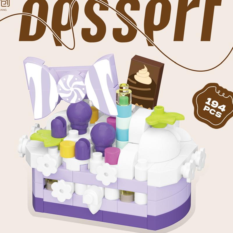 DIY MOC Ciasto Wafel Tost Czekolada Suflet Rolada Szwajcarska Lody Kruche Tartaletki Klocki Model Klocki Zestawy Zestawy Zabawki dla Dzieci