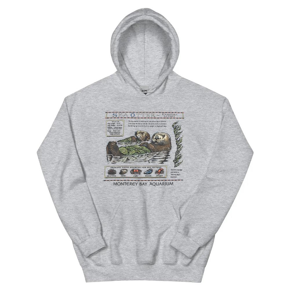 Vydra mořská Akvárium Monterey Bay Mikiny s dlouhým rukávem Zimní mikiny s kapucí Unisex Streetwear Pánské Dámské Pulovry Potisk Mikina