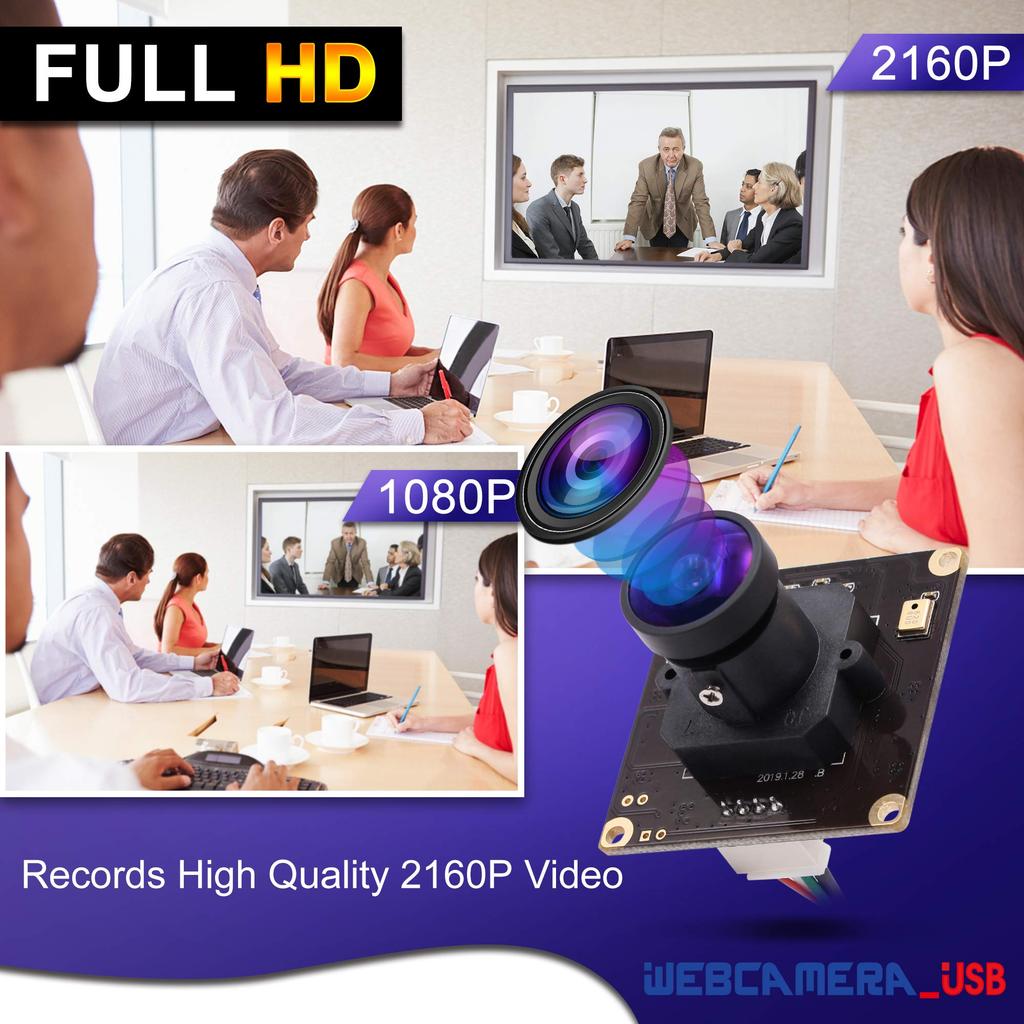 ELP 4K USB Mini Camera with Fisheye Full HD 2160P Sony IMX317 UVC Plug and Free Video Home Game Classroom Camera Compatible with and Linux Webcam,