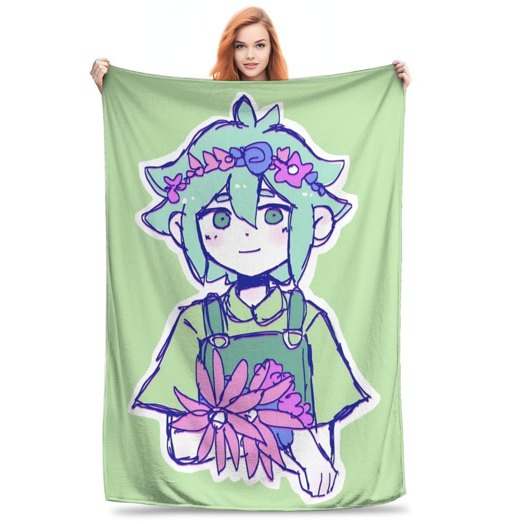Anime Omori Game  Blanket Cover  Plush Throw Blanket Summer Air Conditioning Printed Lightweight Bedspreads,