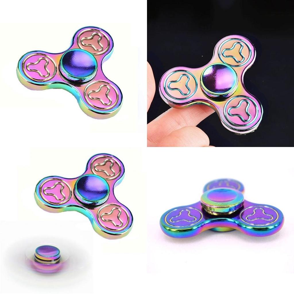 Premium Quality Rainbow Tri Fidget Spinner For Stress Relief And Focus Enhancement