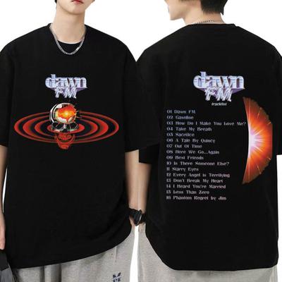 Şarkıcı The Weeknd T-shirt After Hours Til Dawn Fm Müzik Albümü Grafik Baskı T-shirt Büyük Boy Gotik Hip Hop T Shirt streetwear