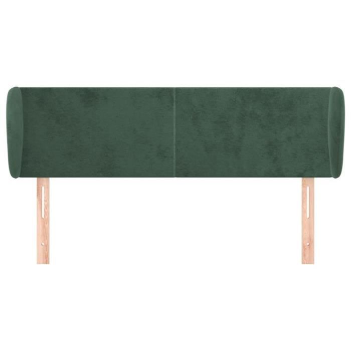 VidaXL Tête de lit avec oreilles Vert foncé 147x23x78-88 cm Velours3116915