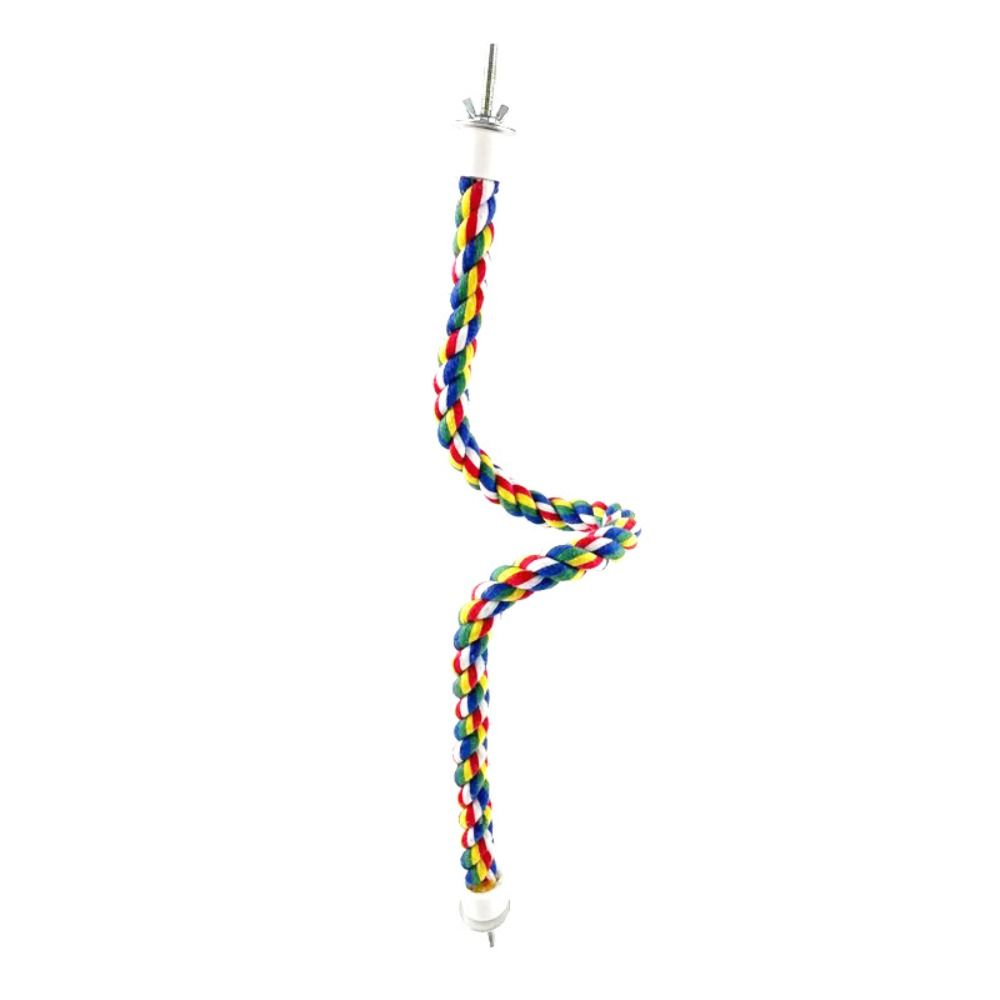 Colorful Parrot Rope Toy 40/80//105/200cm Parrot Stand Chewing Station Bird Perch for Cage Parrot