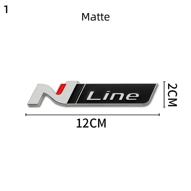 3D Styling Kovové Logo N Line Vnější Odznak Zadní Kufr Blatník Emblém Samolepky pro i20 i30 Sonata Kona Elantra Tuson
