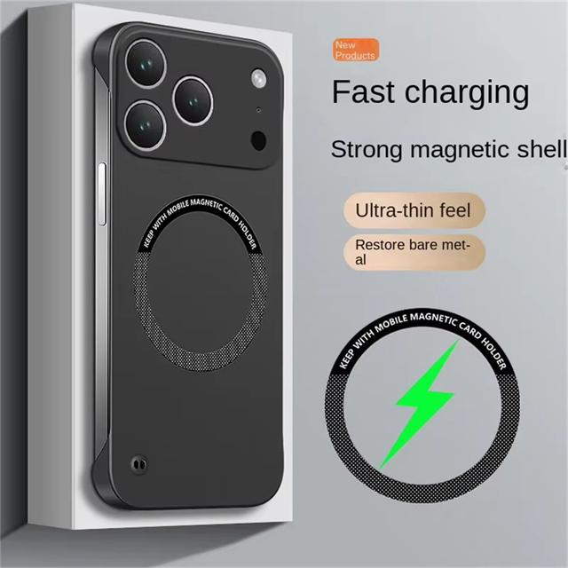 

Ultra Thin Hard PC Magnetic Frameless Phone Case For Magsafe For iPhone 17 Air 16 15 14 13 Pro Max Plus Matte Color Solid Cover For iPhone 11