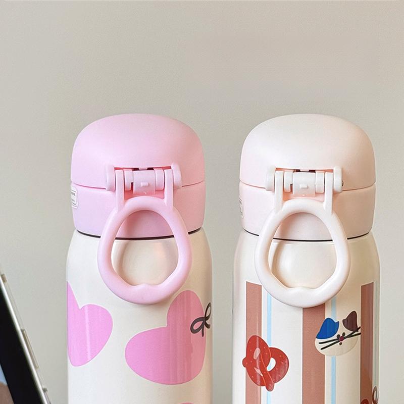 Cute Children's Double Drinking Thermal Water Bottle Thickened 316 Stainless Steel Straw Insulated Cup Hot and Cold Drinkware