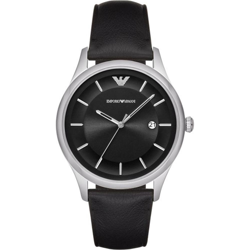 Emporio Armani Lambda Black Leather Men s Quartz AR11020 чёрный
