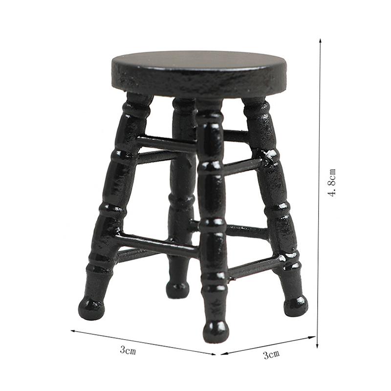 Mini Mobilier Casă de păpuși Simulare Scaun din lemn Model Jucărie pentru sufragerie Casă de păpuși Mobilier Accesorii Jucărie pentru copii în miniatură