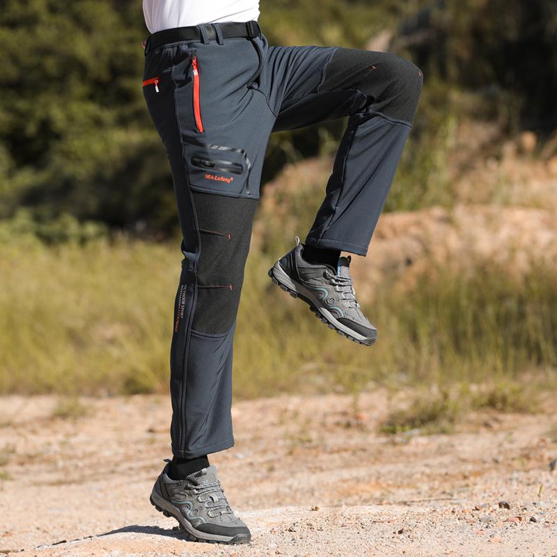 Unisex Windproof Softshell Pants: Warm, Wear-Resistant, and Waterproof for Autumn/Winter Outdoor Activities.