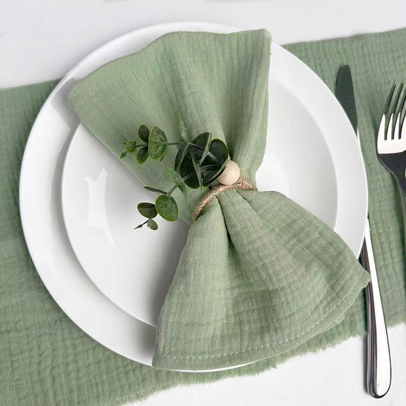 6Pcs 40x40cm Thick Gauze Cotton Napkins Reusable Tea Towel for Wedding Party Dinners Baby Shower Christmas Table Decoration