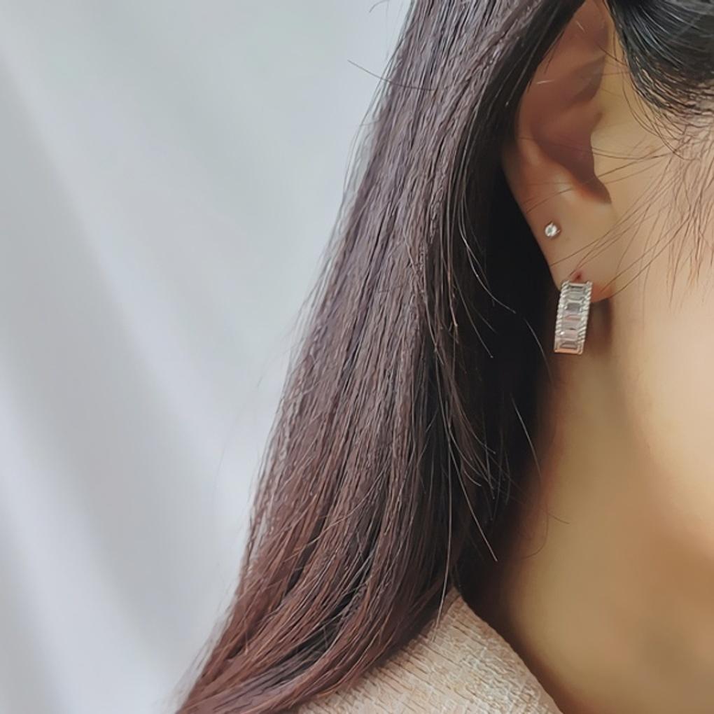 Women's Daily 18K Gold Plated Tennis Ring Earrings