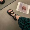 Sandali con plateau Nuovi stivali estivi con cinturino incrociato romano Stivali cool Fashion Muffin Scarpe da spiaggia alte per donna