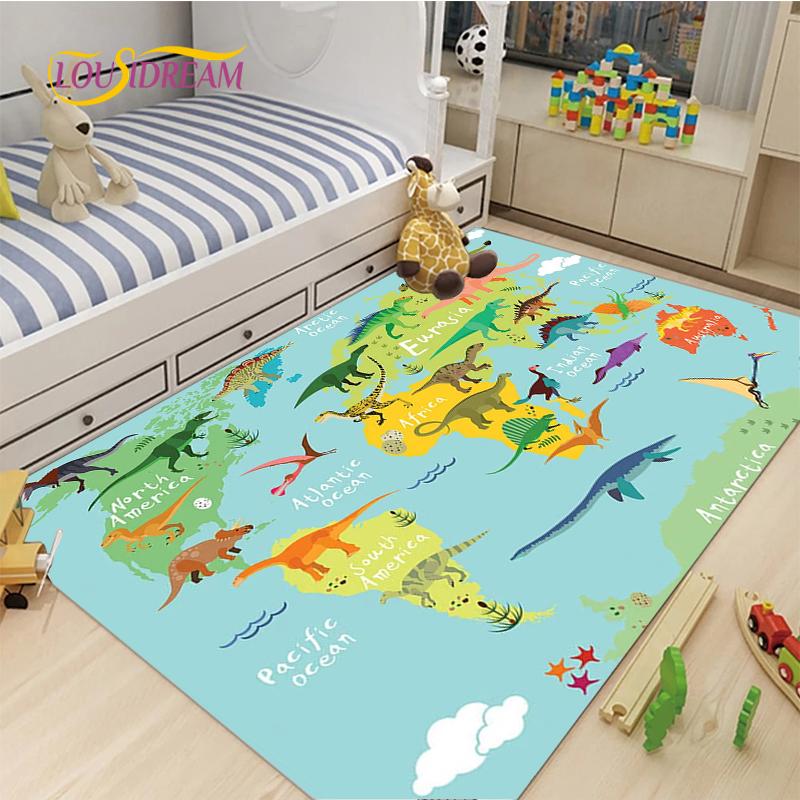 Cute Cartoon Dinosaur Carpet for Living Room Bedroom Rugs Kitchen Kids Door Unslip Floor Mat Birthday gift photography props Rug